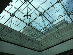 Inside capital looking at dome through ceiling