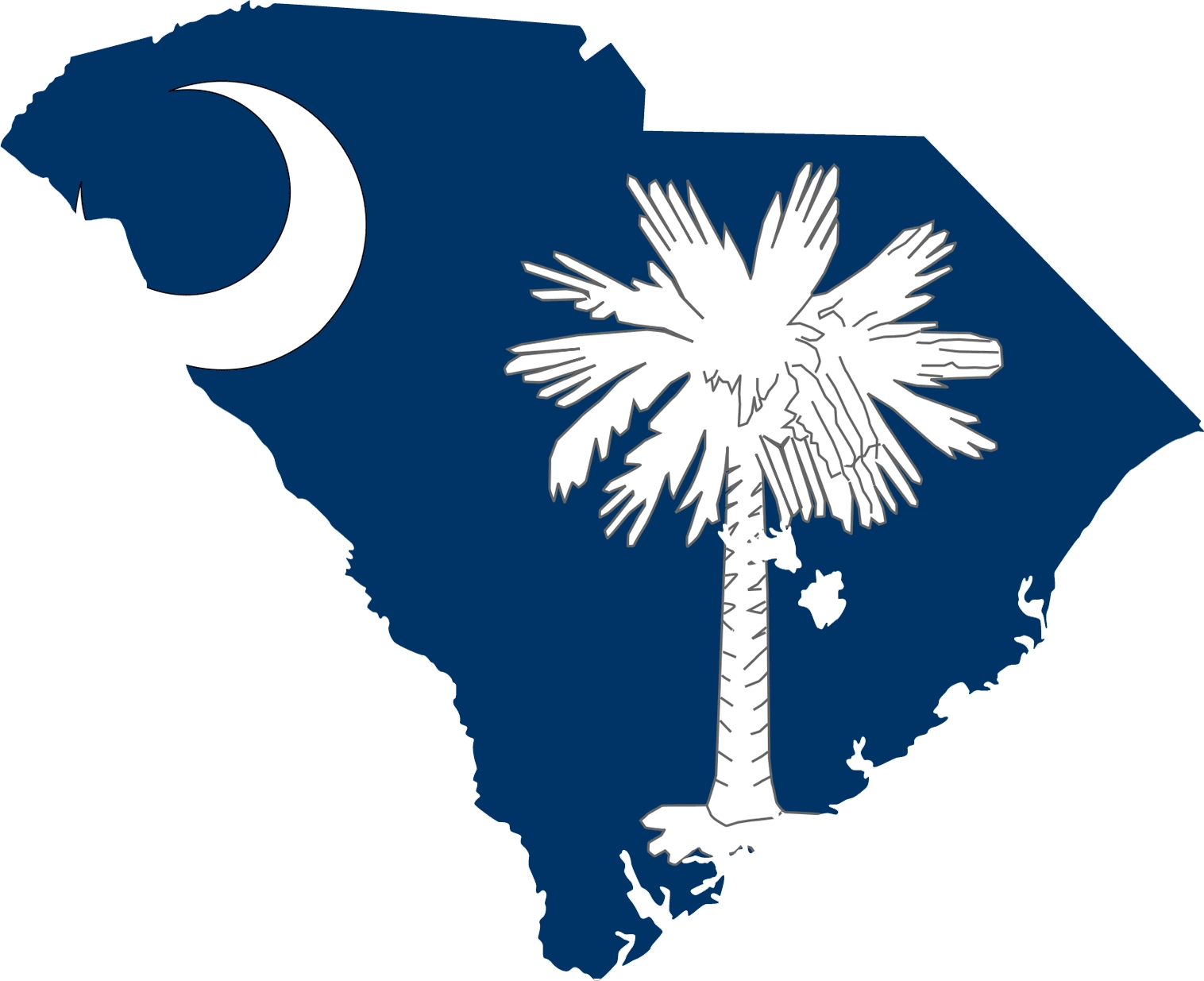 SC Flag in shape of state of SC